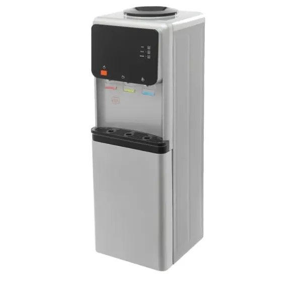 Vattenautomat, varm och kall funktionalitet, fristående design,grå