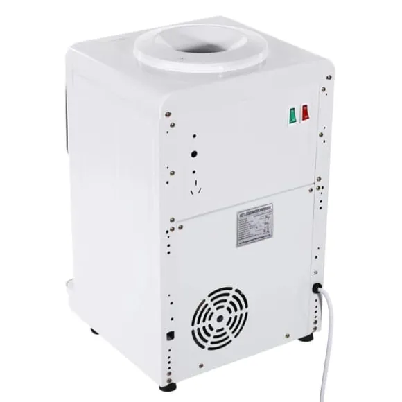 Vattendispenser, bordsmodell, 500W varm och kall, säkerhetslås, enkel användning, för hem/kontor, vit