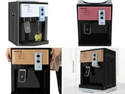Vattendispenser, toppmatad i rostfritt stål, lila, 3 temperaturer (varmt/kallt/ljummet), 1,2–5 gallon, US/EU-kontakt, Typ 3