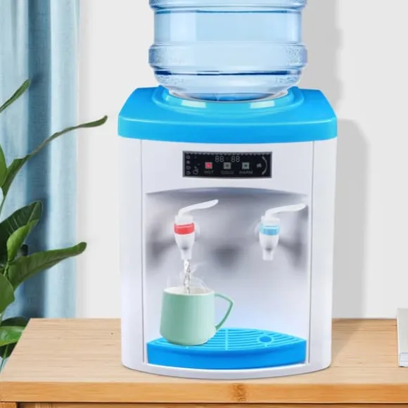 Vatten dispenser, 550W effekt, 220V spänning, mått 25,5*23,5*33cm, uppvärmningskapacitet 5L/H, kylkapacitet 0,7L/H