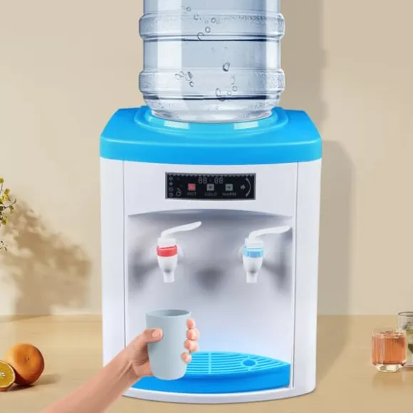 Vatten dispenser, 550W effekt, 220V spänning, mått 25,5*23,5*33cm, uppvärmningskapacitet 5L/H, kylkapacitet 0,7L/H