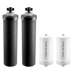 Vattenfilter ersättningselement, 62x243 mm, 4-pack, Aktivt kol