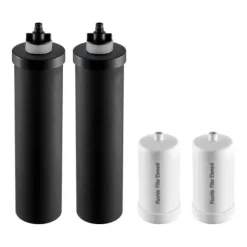 Vattenfilter ersättningselement, 62x243 mm, 4-pack, Aktivt kol