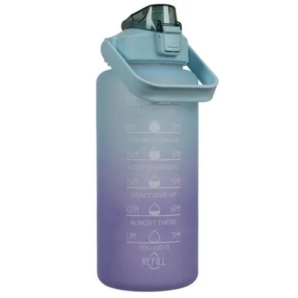 Vattenflaska med Sugrör & Tidsmarkör - 2L