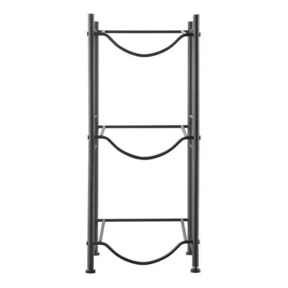 Vattenkannahållare 3-vånings, Enkelrads flaskställ för 3 flaskor, Svart, robust design, utrymmeseffektiv