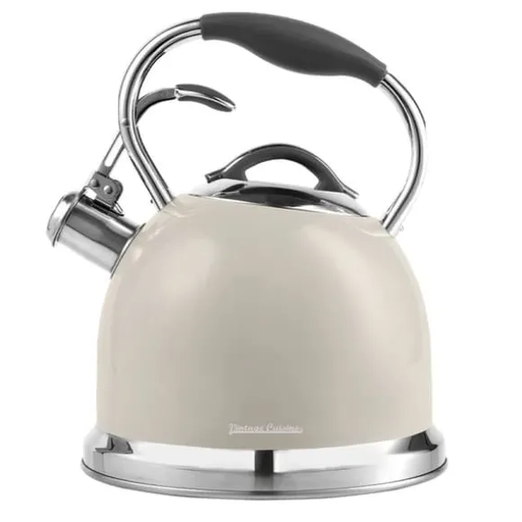 Vattenkokare med visselpipa 2,4 L Vintage Cuisine Cream
