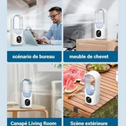 Ventilator utan blad PASSIONOVA multifunktionell tre i ett med sex justerbara hastigheter och förångare, ljudreduktion.