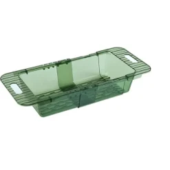 Över-The-Shin-sil Infällbar Design Transparent Snabbdränering Hållbar PET-Disksil Transparent Grön Sil med Infällbar Design