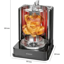 Vertikalt spett - BOMANN - DVG 3006 CB Svart - 1400 Watt - Blinkers - Fettfri grill