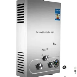 Vevor Propan Vattenvärmare, 6L/min Varmvattenutgång, 12KW Effektivitet,8L 16KW