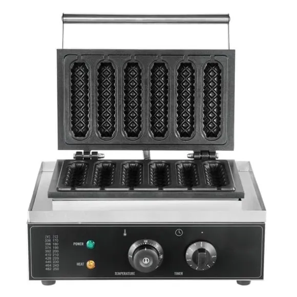 Våffelpinnemaskin 6ST, 1500W, Hög Effektivitet, Perfekt för Restaurang och Café, Kommersial, Lång Livslängd