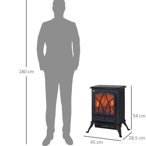Väggmonterad elektrisk kamin – modern design (modell 6)