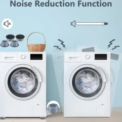 Vibrationsdämpande fötter till tvättmaskin/torktumlare Grå 4-pack