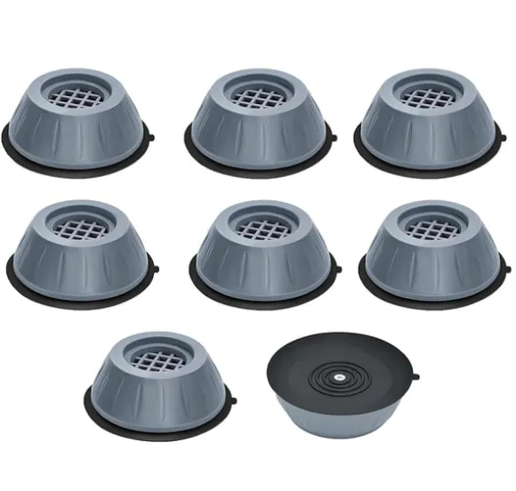 Vibrationsdämpande fötter till tvättmaskin/torktumlare Grå 8-pack