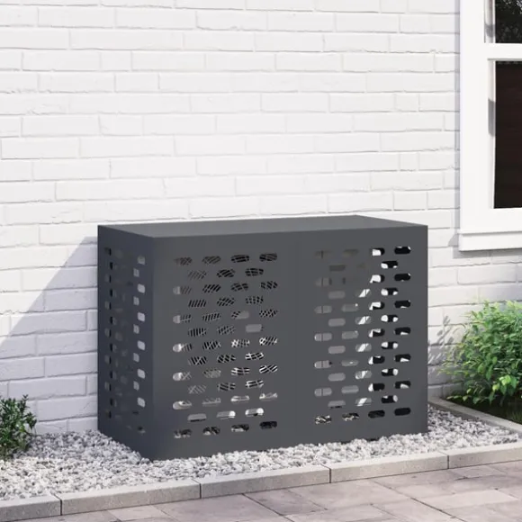 vidaXL Antracit Stål 100 x 50 x 70 cm Hållbart AC-skydd Rektangulärt