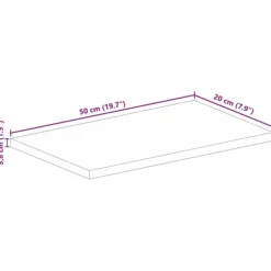 vidaXL Bordsskiva 50x20x3,8 cm rektangulär massivt mango-trä