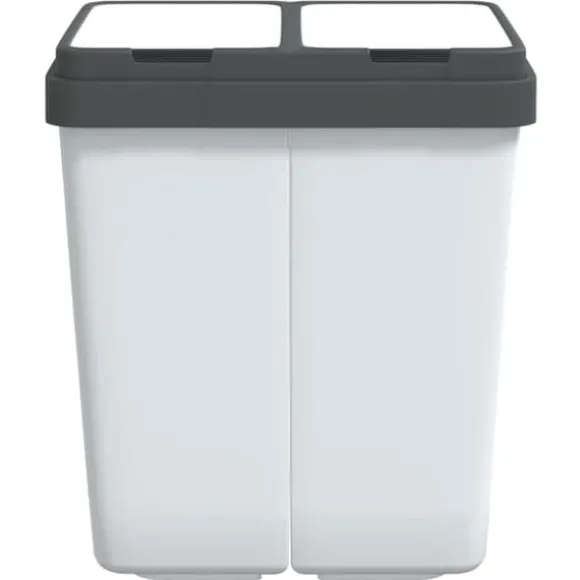 vidaXL Dubbel sophink vit 2x25 L - Soptunnor & papperskorgar