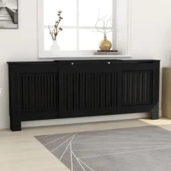 vidaXL Elementskydd MDF svart 205 cm - Tillbehör till värmeelement