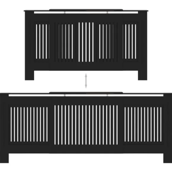 vidaXL Elementskydd MDF svart 205 cm - Tillbehör till värmeelement