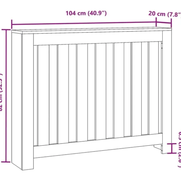 vidaXL Elementskydd rökfärgad ek 104x20x82 cm konstruerat trä