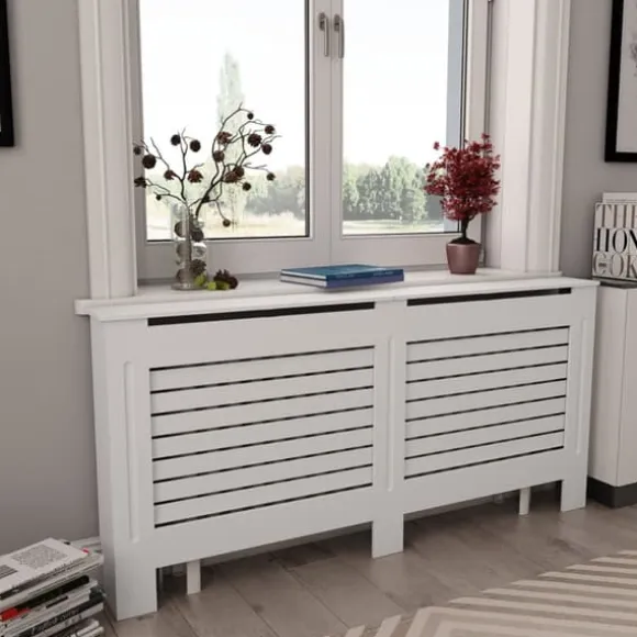 vidaXL Elementskydd 2 st vit 172x19x81,5 cm MDF - Tillbehör till värmeelement