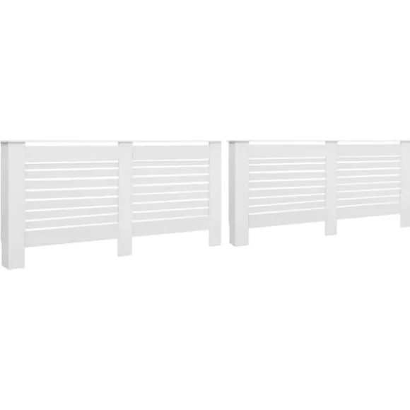 vidaXL Elementskydd 2 st vit 172x19x81,5 cm MDF - Tillbehör till värmeelement