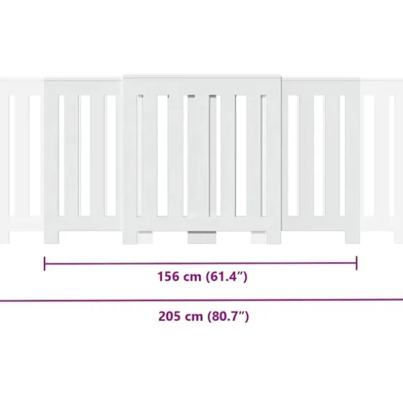 vidaXL Elementskydd vit 205x21,5x83,5 cm konstruerat trä