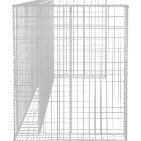 vidaXL Gabionmur för soptunnor galvaniserat stål 320x100x120 cm - Ställningar till sopkärl