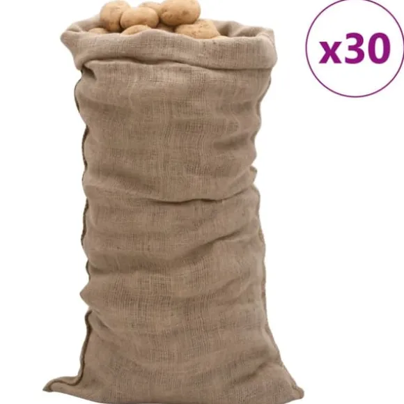 vidaXL Jutesäckar 30 st 65x135 cm 100% jute 220 gsm - Resväskor & väskor