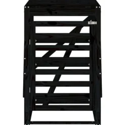 vidaXL Skjul för sopkärl 84x90x128,5 cm svart massiv furu - Ställningar till sopkärl