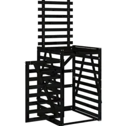 vidaXL Skjul för sopkärl 84x90x128,5 cm svart massiv furu - Ställningar till sopkärl