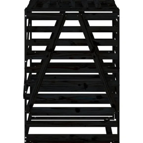 vidaXL Skjul för sopkärl 84x90x128,5 cm svart massiv furu - Ställningar till sopkärl