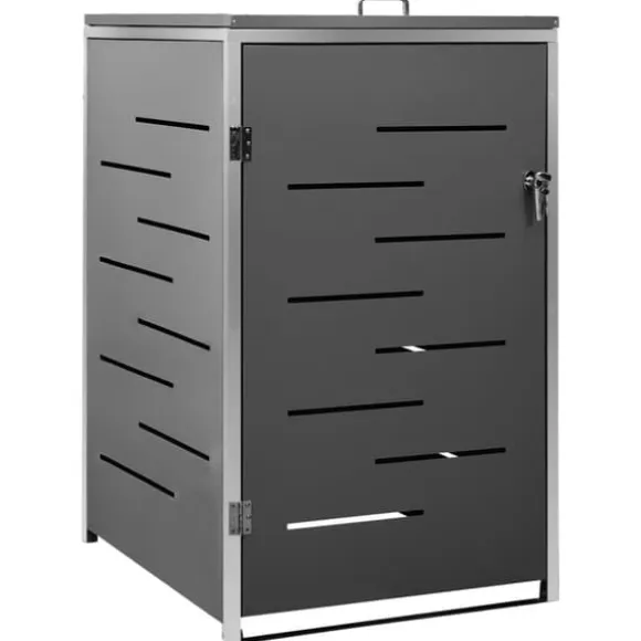 vidaXL Skjul till ett sopkärl 69x77,5x112,5 cm rostfritt stål - Ställningar till sopkärl