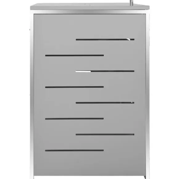vidaXL Skjul till fyra sopkärl 276,5x77,5x112,5 cm rostfritt stål - Ställningar till sopkärl