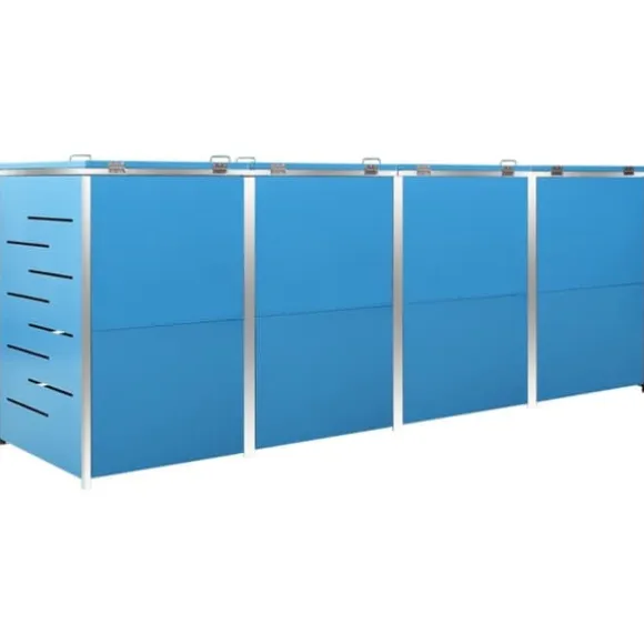 vidaXL Skjul till fyra sopkärl 276,5x77,5x112,5 cm rostfritt stål - Ställningar till sopkärl