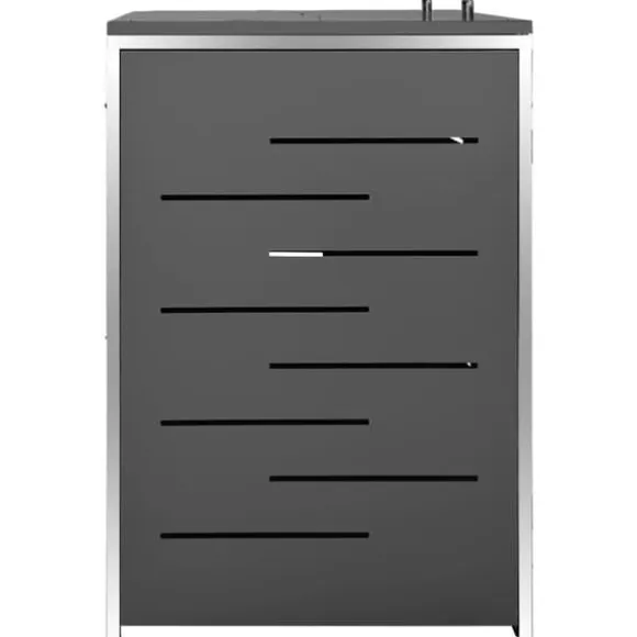 vidaXL Skjul till två sopkärl 138x77,5x112,5 cm rostfritt stål - Ställningar till sopkärl