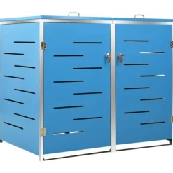 vidaXL Skjul till två sopkärl 138x77,5x112,5 cm rostfritt stål - Ställningar till sopkärl