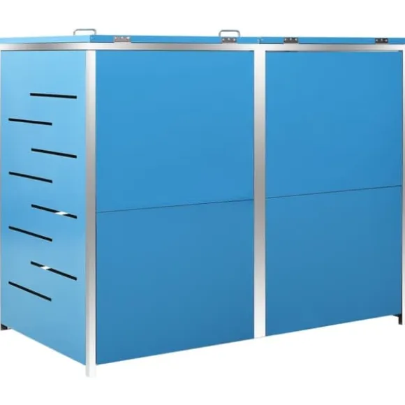 vidaXL Skjul till två sopkärl 138x77,5x112,5 cm rostfritt stål - Ställningar till sopkärl