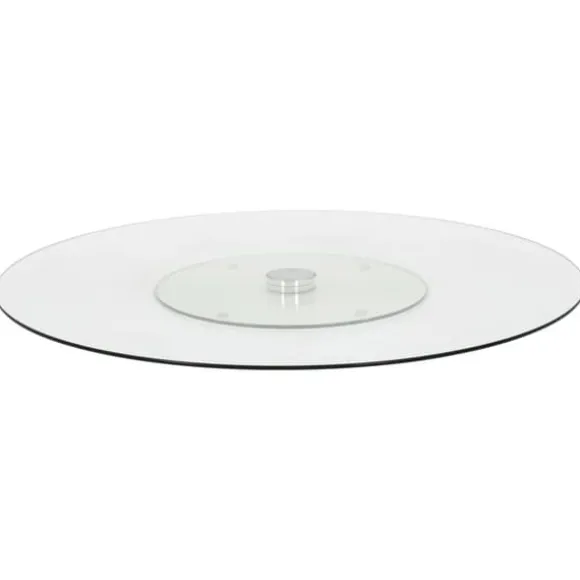 vidaXL Snurrbar serveringsbricka transparent 60 cm härdat glas - Serveringsfat