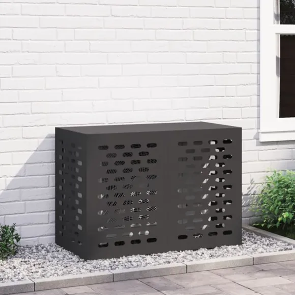 vidaXL Svart Stål 100 x 50 x 70 cm Hållbar Klimatanläggningstäckning