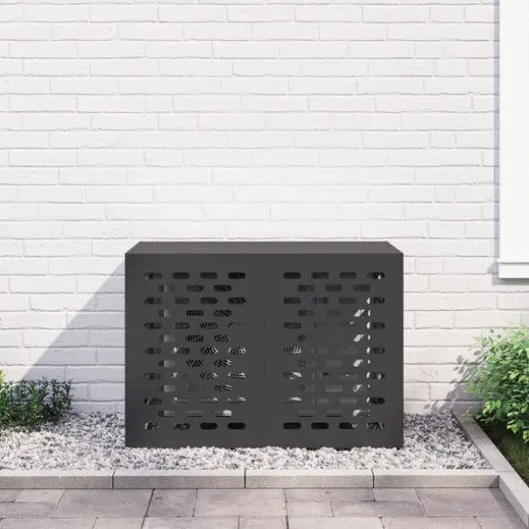 vidaXL Svart Stål 100 x 50 x 70 cm Hållbar Klimatanläggningstäckning