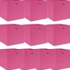 Vikbara förvaringslådor 10 st - Hållbara lådor i nonwoven tyg | Färg: Rosa | Storlek: 32x32x32 cm