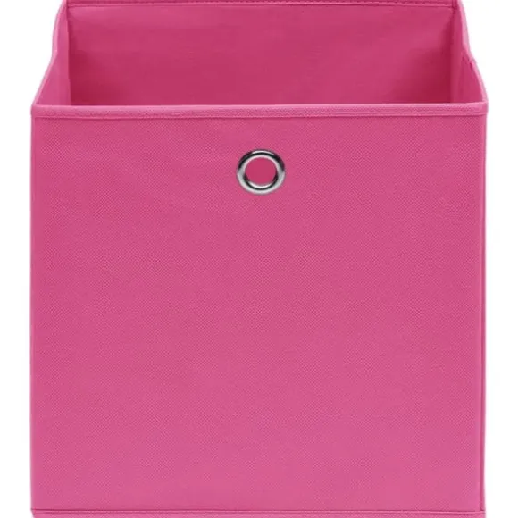 Vikbara förvaringslådor 10 st - Hållbara lådor i nonwoven tyg | Färg: Rosa | Storlek: 32x32x32 cm