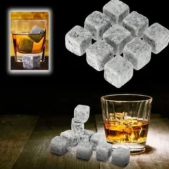 Vinkylare, 100 % naturliga whiskystenar dricker iskub Whiskeysten Whiskey Rock Cooler Present - Typ 6st Vit