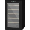 Vinkyl 24 flaskor, 5–20 °C, LED, 43×45×75 cm, svart