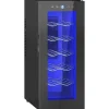 Vinkyl 12 flaskor 30 L 8–18 °C, dubbelt termoelektrisk med glasdörr & LED, touch, svart