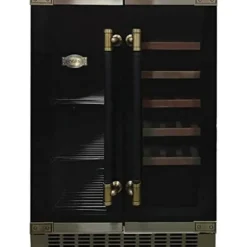 Vin kylskåp - Kaiser - K 64800 AD - 2 zoner - 63 burkar - Kolsvart glas