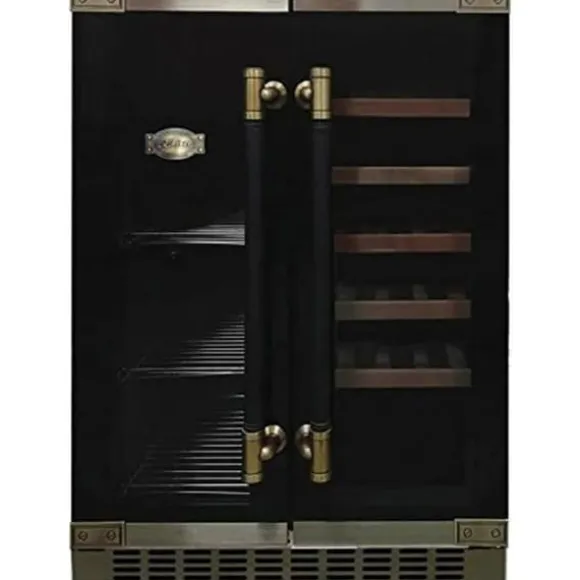 Vin kylskåp - Kaiser - K 64800 AD - 2 zoner - 63 burkar - Kolsvart glas