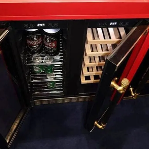 Vin kylskåp - Kaiser - K 64800 AD - 2 zoner - 63 burkar - Kolsvart glas