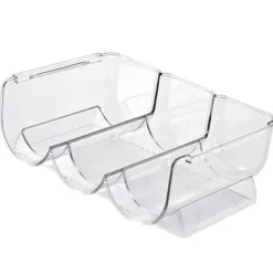 Vinorganisatör Stapelbar plast Transparent Vattenflaskhållare Ställ för Hemvisning 3 Flaskor Transparent
